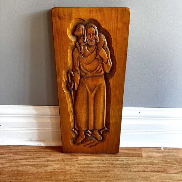 Wooden Carved Jesus with Sheap Swiss Made Wall Plaque Brienze Holz Schinitzerei - Picture 1 of 13